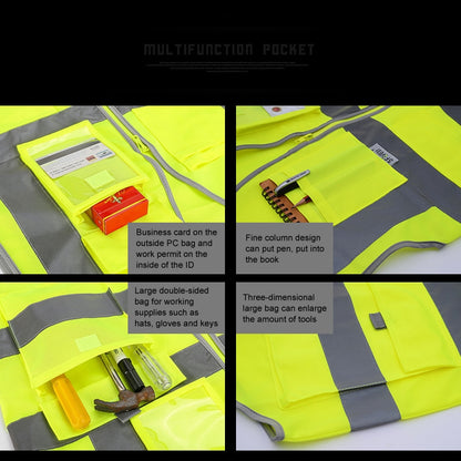 Multi-pockets Safety Vest Reflective Workwear Clothing, Size:L-Chest 118cm(Green) - Reflective Safety Clothing by buy2fix | Online Shopping UK | buy2fix