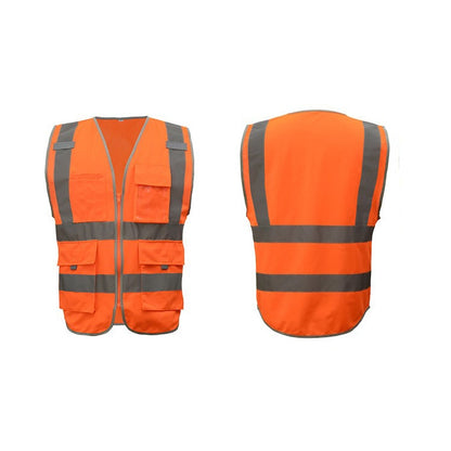 Multi-pockets Safety Vest Reflective Workwear Clothing, Size:L-Chest 118cm(Orange) - Reflective Safety Clothing by buy2fix | Online Shopping UK | buy2fix