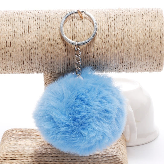 Simple Key Chain Fur Ball Pompon Keychain Pompom Artificial Rabbit Fur Animal Keychains for Woman Car Bag Key Rings(blue) - Key Rings by KOOROL | Online Shopping UK | buy2fix