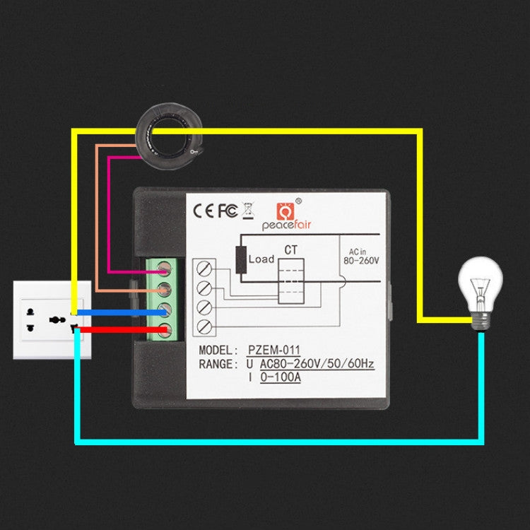 peacefair PZEM-011 AC Digital Display Multi-function Voltage and Current Meter Electrician Instrument, Specification:Host + Opening CT - Consumer Electronics by peacefair | Online Shopping UK | buy2fix