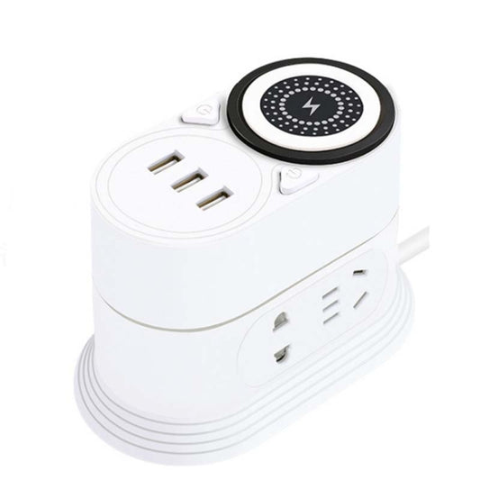 Mobile Phone Wireless Charging Socket Creative Smart USB Power Strip Multi-Function Desktop Vertical Power Strip, CN Plug, Specification: 3 Meters, Style:2 Layer(White) - Consumer Electronics by buy2fix | Online Shopping UK | buy2fix