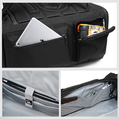 Ozuko 9326 Men Outdoor Multifunctional Anti-theft Backpack Sports Waterproof Travel Shoulders Bag with External USB Charging Port(Black) - Backpacks by Ozuko | Online Shopping UK | buy2fix