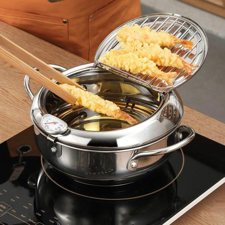 304 Stainless Steel Fryer Pot Household Temperature-controlled Multifunctional Thickening Pot, Size:24cm - Home & Garden by buy2fix | Online Shopping UK | buy2fix