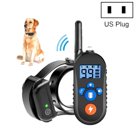 800m Remote Control Electric Shock Bark Stopper Vibration Warning Pet Supplies Electronic Waterproof Collar Dog Training Device, Style:556-1(US Plug) - Training Aids by buy2fix | Online Shopping UK | buy2fix