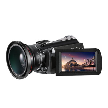 ORDRO AC5 4K HD Night Vision WiFi 12X Optical Zoom Digital Video DV Camera Camcorder, Style:Standard + Microphone(Black) - Consumer Electronics by ORDRO | Online Shopping UK | buy2fix