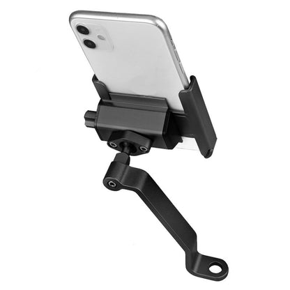 CYCLINGBOX Aluminum Alloy Mobile Phone Holder Bicycle Riding Takeaway Rotatable Metal Mobile Phone Bracket, Style:Rearview Mirror Installation(Black) - Holders by CYCLINGBOX | Online Shopping UK | buy2fix