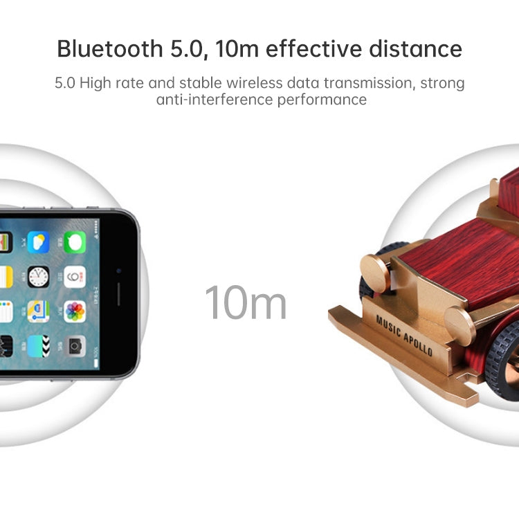 AS60 Retro Car Shape Wooden Subwoofer Mini Wireless Bluetooth Speaker(Dark Wood) - Mini Speaker by buy2fix | Online Shopping UK | buy2fix