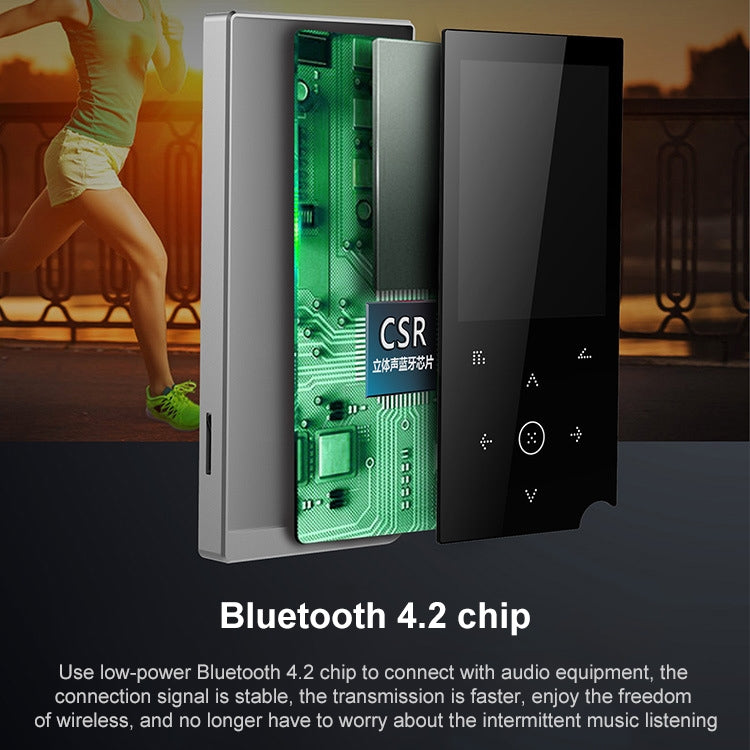 E05 2.4 inch Touch-Button MP4 / MP3 Lossless Music Player, Support E-Book / Alarm Clock / Timer Shutdown, Memory Capacity: 4GB Bluetooth Version(Blue) - Consumer Electronics by buy2fix | Online Shopping UK | buy2fix