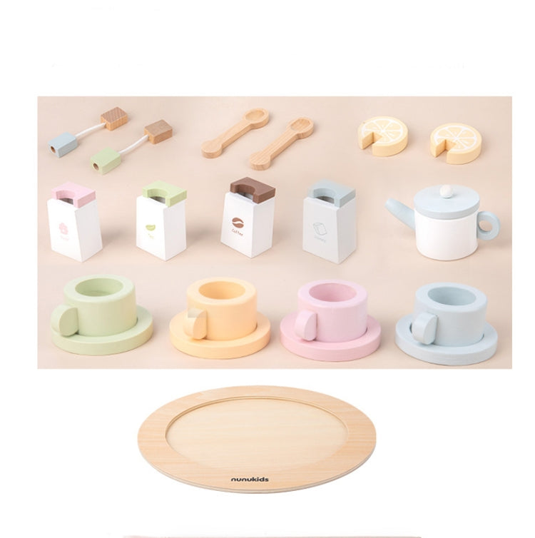 NUNUKIDS Wooden Cake Toy Afternoon Tea Children Pretend Play Toys Tea Set - Pretend Play Toys by buy2fix | Online Shopping UK | buy2fix