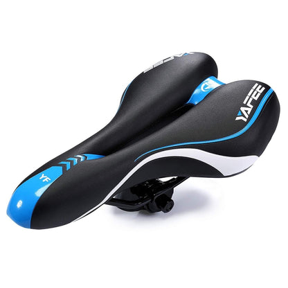 YAFEE YF-1034-3 Soft Mountain Bike Seat Mountain Bike Hollow Breathable Saddle Seat Cushion Bicycle Seat(Black Blue) - Outdoor & Sports by YAFEE | Online Shopping UK | buy2fix