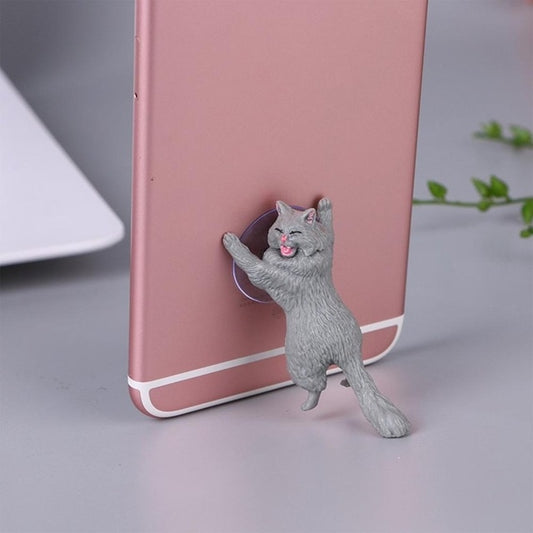 60 PCS Sucker Design Cute Cat Smartphone Holder(Gray) - Desktop Holder by buy2fix | Online Shopping UK | buy2fix