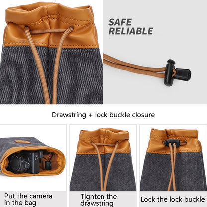 S.C.COTTON Liner Bag Waterproof Digital Protection Portable SLR Lens Bag Micro Single Camera Bag Photography Bag, Colour: Carbon Black M - Camera Accessories by buy2fix | Online Shopping UK | buy2fix