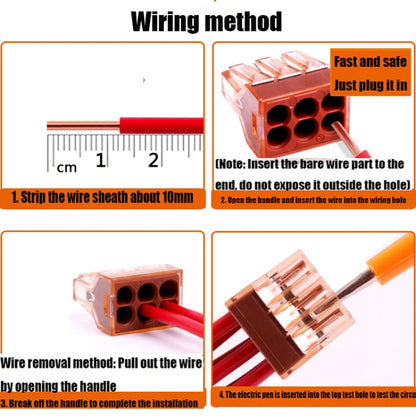 10 PCS VSELE VSE-606A Four-Hole Multi-Function Terminal Block Wire Quick Connector - Connectors & Terminals by buy2fix | Online Shopping UK | buy2fix