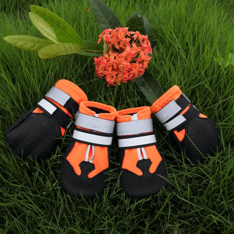 Wear-Resistant Non-Slip & Waterproof Pet Shoe Covers Medium And Large Dog Shoes(S Orange) - Home & Garden by buy2fix | Online Shopping UK | buy2fix