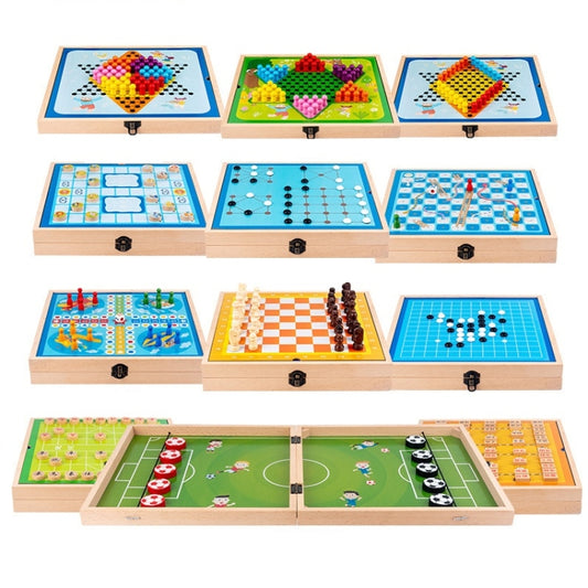 15 In 1 Beech Multi-Function Game Chess Two-Person Battle Parent-Child Interaction Ejection Chess - Table Games by buy2fix | Online Shopping UK | buy2fix