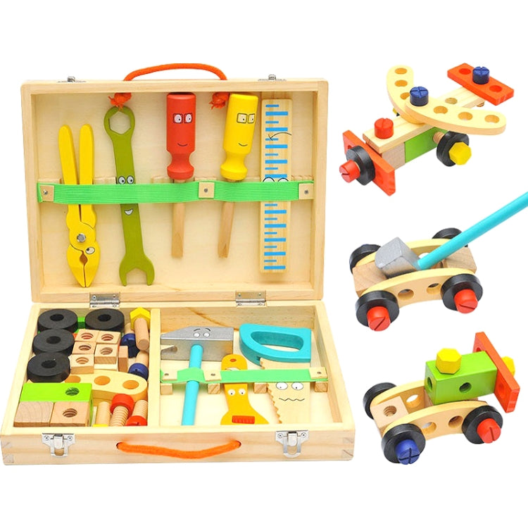 Wooden Simulation DIY Children Cartoon Toolbox Toys Play House Early Education Toys - Pretend Play Toys by buy2fix | Online Shopping UK | buy2fix