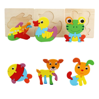 5 PCS Wooden Cartoon Animal Puzzle Early Education Small Jigsaw Puzzle Building Block Toy For Children(Panda) - Puzzle Toys by buy2fix | Online Shopping UK | buy2fix