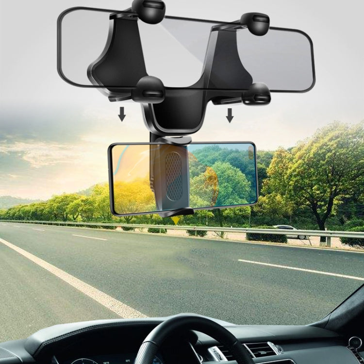 Car Rearview Mobile Phone Bracket Car Post Mirror Universal Navigation Bracket Driving Recorder Car Clip - Car Holders by buy2fix | Online Shopping UK | buy2fix