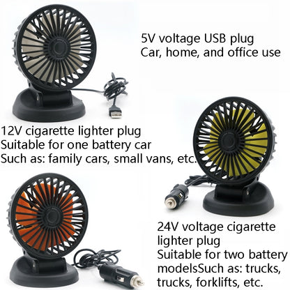 F409 Car Fan General Car Shaking Head Fan(Cigarette Lighter Port  24V) - Heating & Fans by buy2fix | Online Shopping UK | buy2fix