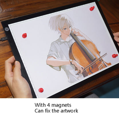 Copy Station Anime Drain Station LED Copy Board With Magnetic Suction Light Board Drawing Plate With USB Cable, Specification: A3 3 Gear Dimming (Black) -  by buy2fix | Online Shopping UK | buy2fix