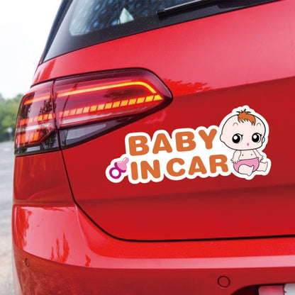 10 PCS There Is A Baby In The Car Stickers Warning Stickers Style: CT223O Triangle Boy Adhesive Stickers - Warning Sticker by buy2fix | Online Shopping UK | buy2fix