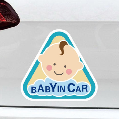 10 PCS There Is A Baby In The Car Stickers Warning Stickers Style: CT223O Triangle Boy Adhesive Stickers - Warning Sticker by buy2fix | Online Shopping UK | buy2fix