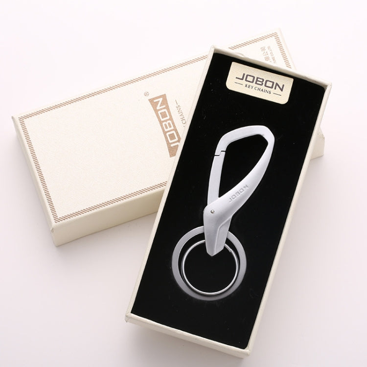 JOBON ZB-197 Car Waist Hanging Keychain Double Ring Metal Keychain(Black) - Key Rings by JOBON | Online Shopping UK | buy2fix