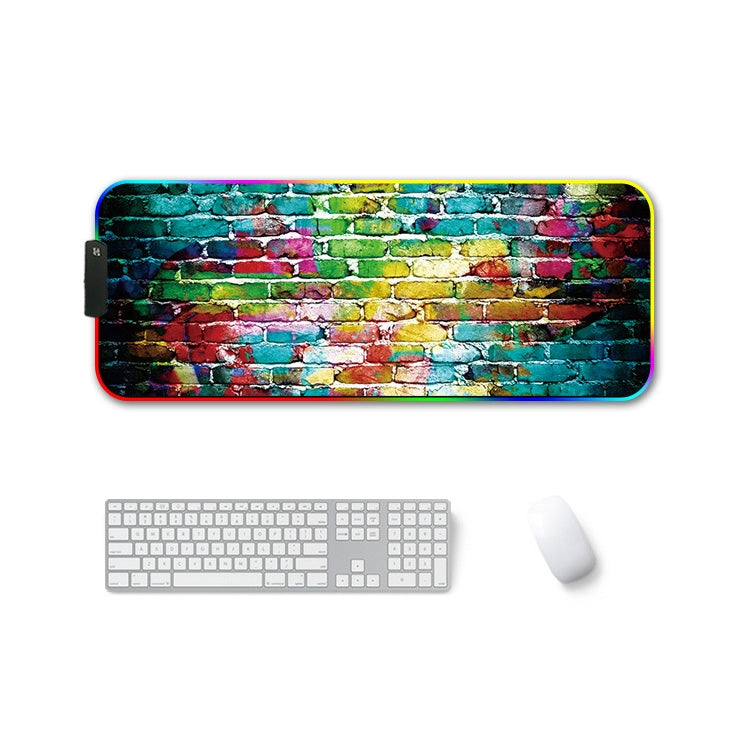 300x350x4mm F-01 Rubber Thermal Transfer RGB Luminous Non-Slip Mouse Pad(Colorful Brick) - Mouse Pads by buy2fix | Online Shopping UK | buy2fix