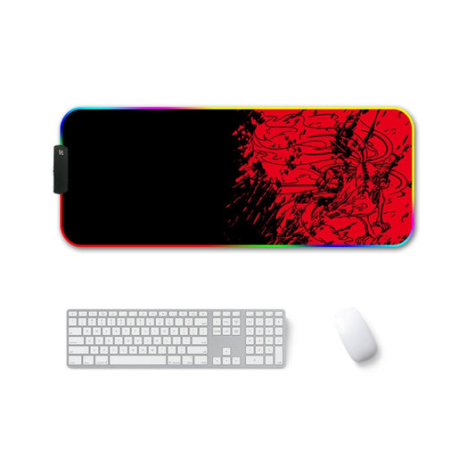 400x900x3mm F-01 Rubber Thermal Transfer RGB Luminous Non-Slip Mouse Pad(Red Fox) - Mouse Pads by buy2fix | Online Shopping UK | buy2fix