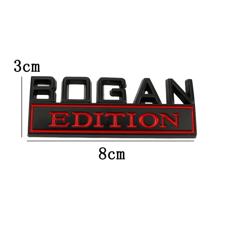 2 PCS Modified Side Door Metal Car Stickers Bogan Edition Label Leaf Board Nameplate Label(Silver Black) - Decorative Sticker by buy2fix | Online Shopping UK | buy2fix