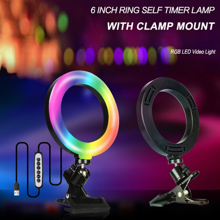 8W 6 inch RGB Ring Light Colorful Live Clips Fill Light Desktop Computer Video Conference Beauty Lamp - Consumer Electronics by buy2fix | Online Shopping UK | buy2fix