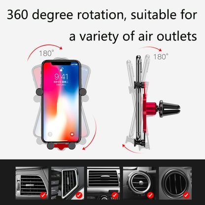 OATSBASF Car Air Outlet Gravity Mobile Phone Holder Snap-On Metal Bracket(Black) - Car Holders by OATSBASF | Online Shopping UK | buy2fix