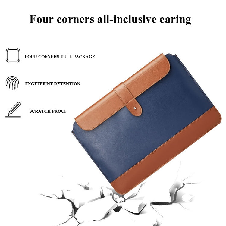 Horizontal Microfiber Color Matching Notebook Liner Bag, Style: Liner Bag (Black + Brown), Applicable Model: 14-15.4 Inch - 15 inch by buy2fix | Online Shopping UK | buy2fix