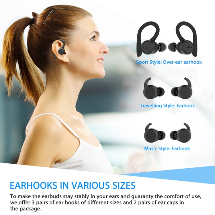 BE1032 Ear-mounted Waterproof Sports TWS Wireless Bluetooth Earphone(Black) - TWS Earphone by buy2fix | Online Shopping UK | buy2fix