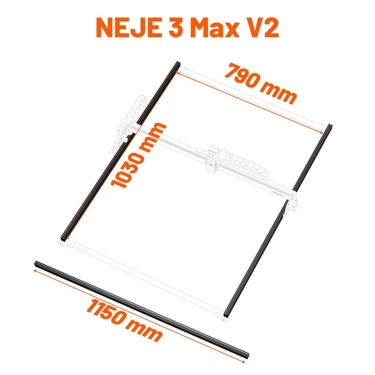 1150mm Y-Axis Extension Kit Aluminum Profile Rail For NEJE MAX 4 / 3 MAX V2 Laser Engraver - DIY Engraving Machines by buy2fix | Online Shopping UK | buy2fix