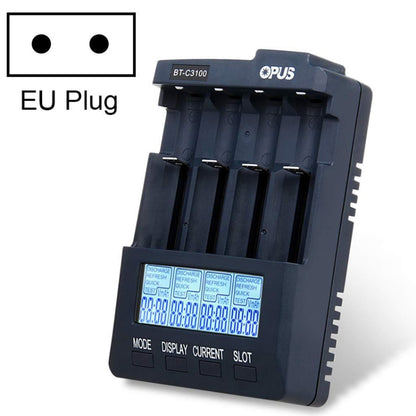 OPUS BT-C3100 Smart Smart Digital Intelligent 4-Slot Battery Charger(EU Plug) - Charger & Converter by OPUS | Online Shopping UK | buy2fix