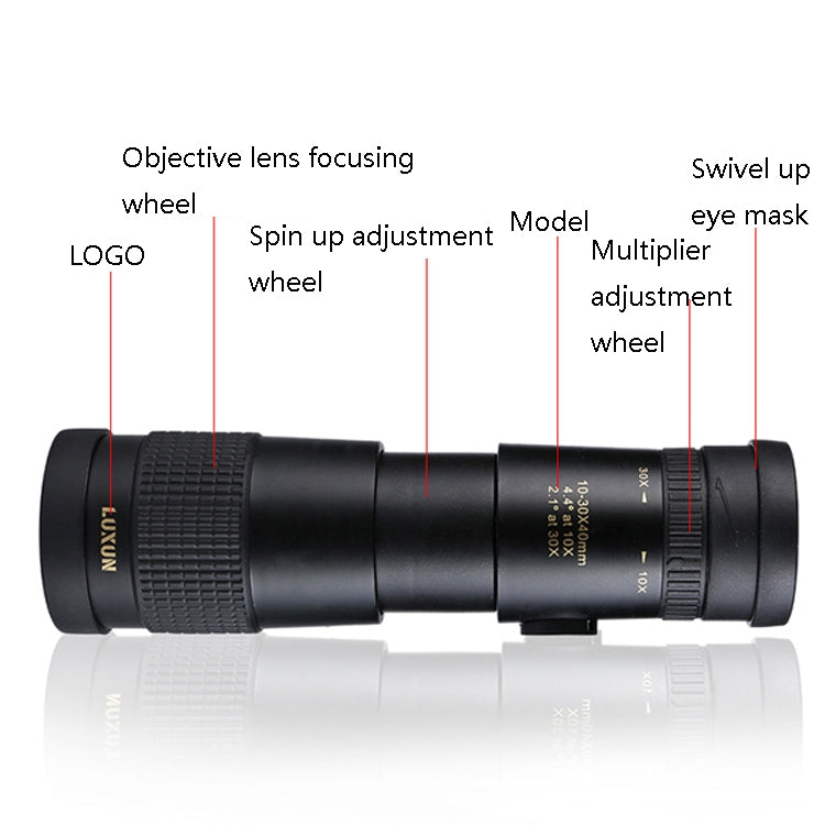 LUXUN 10-30x40 Single-Cylinder HD High-Power Telescope Mobile Phone Mini Telescope(Telescope Set) - Telescope & Microscope by LUXUN | Online Shopping UK | buy2fix