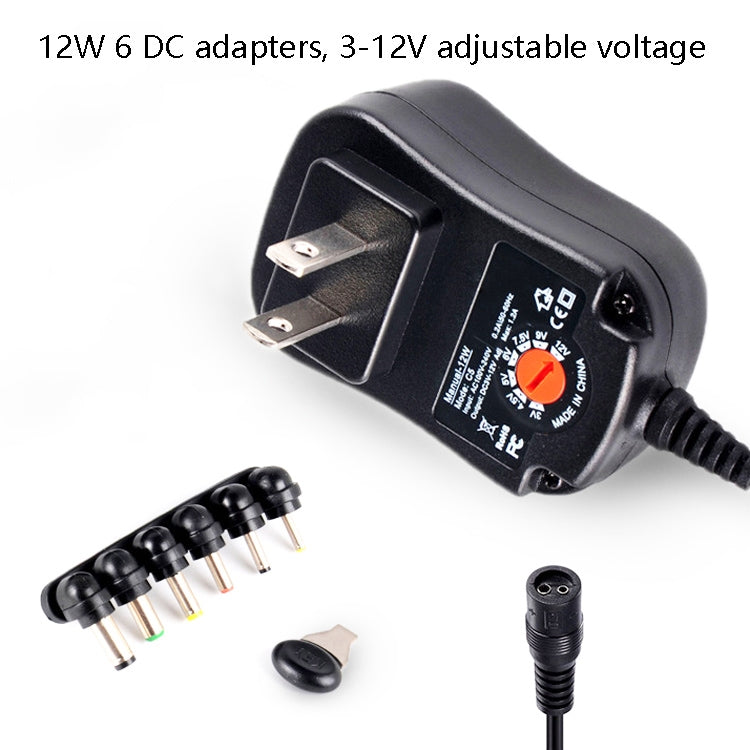 C5 3-12V 12W Adjustable Voltage Regulated Switch Power Supply Power Adapter Multifunction Charger With DC Tips(US Plug) - Consumer Electronics by buy2fix | Online Shopping UK | buy2fix
