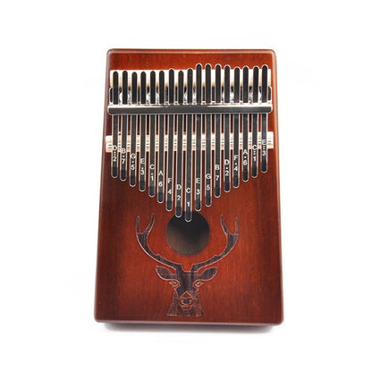 17-Tone Beginner Finger Piano Deer Head Kalimba Thumb Piano( Coffee) - Keyboard Instruments by buy2fix | Online Shopping UK | buy2fix