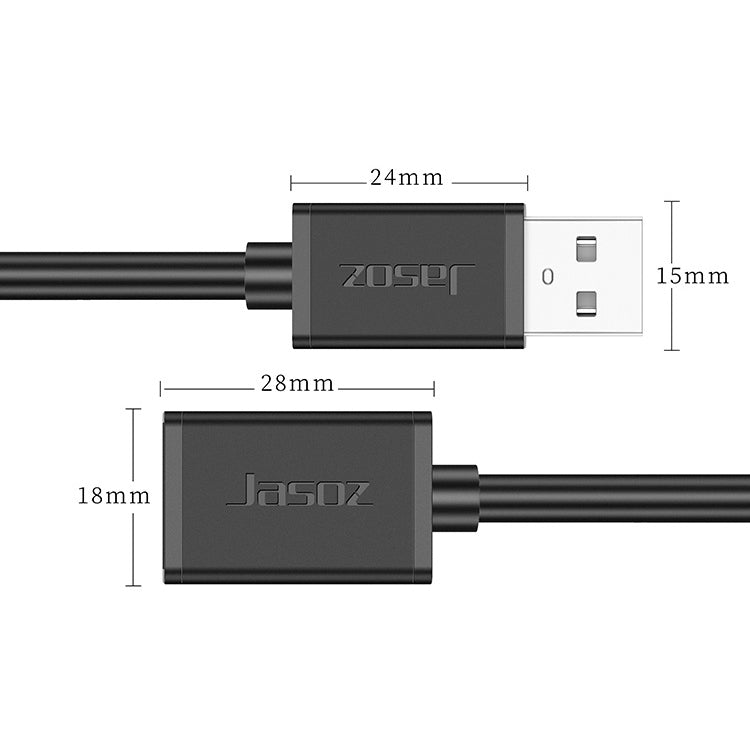 3 PCS Jasoz USB Male to Female Oxygen-Free Copper Core Extension Data Cable, Colour: Dark Blue 5m - USB Cable by buy2fix | Online Shopping UK | buy2fix