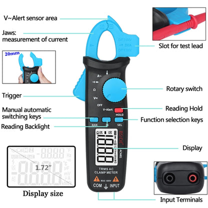 BSIDE ACM81 Digital Clamp Meter Auto-Rang 1mA Accuracy 200A Current DC AC Multimeter(Black) - Digital Multimeter by BSIDE | Online Shopping UK | buy2fix