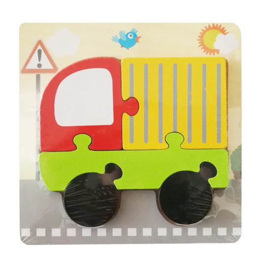 3 PCS Early Childhood Education Wooden Three-Dimensional Jigsaw Puzzle Toy(Y-Truck) - Puzzle Toys by buy2fix | Online Shopping UK | buy2fix