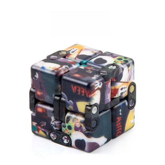 3 PCS Unlimited Magics Cube Colorful UV Printing Pocket Magic Cube Variety Folding Fingertip Magic Cube Decompression Toy(No.168-8-31 Hallowe Purple) - Magic Cubes by buy2fix | Online Shopping UK | buy2fix