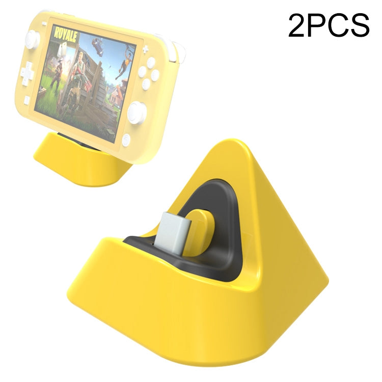 2 PCS DOBE TNS-19062 Host Charging Bottom Portable Triangle Game Console Charger For Switch / Lite(Yellow) - Toys & Hobbies by DOBE | Online Shopping UK | buy2fix