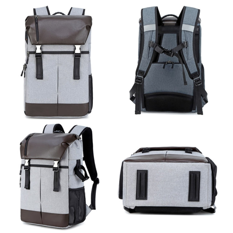 C3081 Camera  Computer Shoulder Digital Camera Bag Large Capacity Photography Backpack(Light Grey) - Camera Accessories by buy2fix | Online Shopping UK | buy2fix