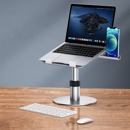 Oatsbasf 03597 Aluminum Alloy Notebook Heightening Bracket Notebook Computer Lifting Heat Dissipation Bracket Mobile Folding Table,Style: Deluxe Edition-Silver - Laptop Stand by Oatsbasf | Online Shopping UK | buy2fix