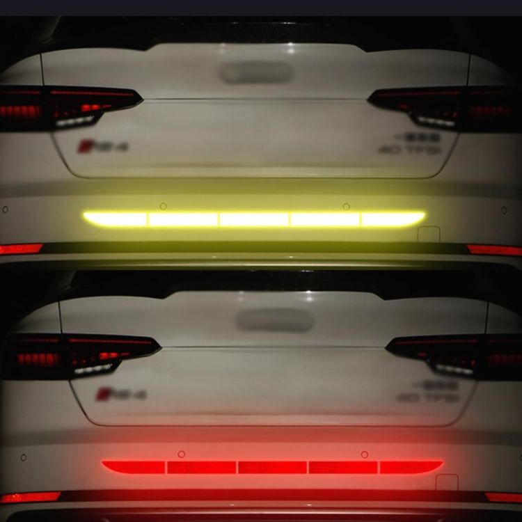 5 Sets Car Trunk Reflective Decorative Strip Anti-Scratch Car Tail Warning Decorative Stickers(White) - In Car by buy2fix | Online Shopping UK | buy2fix