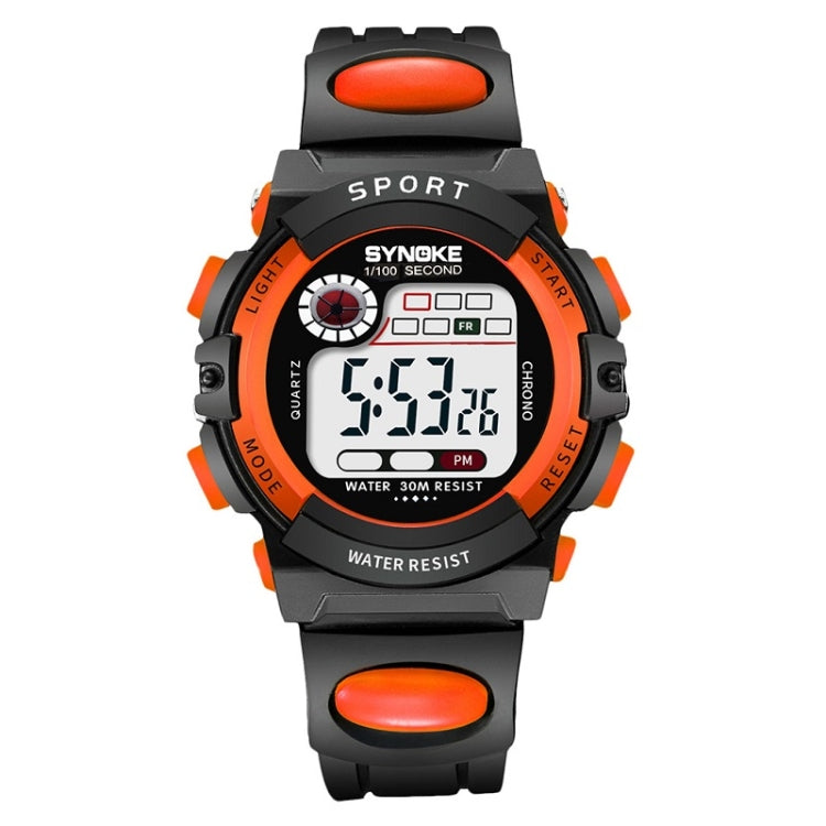 SYNOKE 99269 Children Sports Waterproof Digital Watch, Colour: Small (Orange) - Silicone Strap Watches by SYNOKE | Online Shopping UK | buy2fix