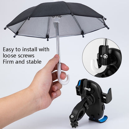 CYCLINGBOX BG-2935 Bicycle Mobile Phone Bracket With Umbrella Waterproof Navigation Electric Car Mobile Phone Frame, Style: Rearview Mirror Installation (Black) - Outdoor & Sports by CYCLINGBOX | Online Shopping UK | buy2fix
