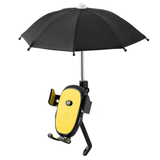 CYCLINGBOX BG-2935 Bicycle Mobile Phone Bracket With Umbrella Waterproof Navigation Electric Car Mobile Phone Frame, Style: Rearview Mirror Installation (Yellow) - Outdoor & Sports by CYCLINGBOX | Online Shopping UK | buy2fix